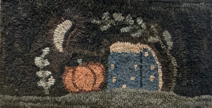 The First Pumpkin, a Hand Hooked Rug by Jennifer McKelvie